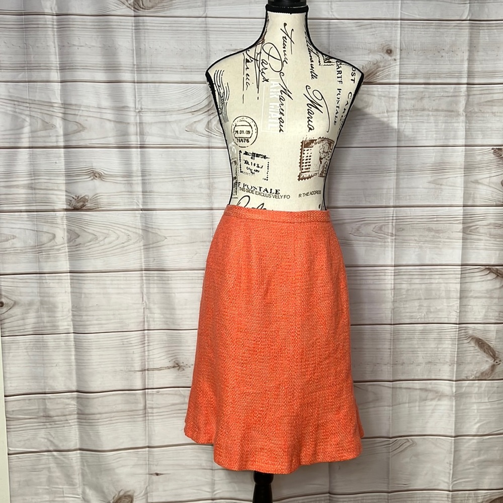 LeSuit Flared Pencil Skirt - Coral Mango Textured skirt -Women’s Skirt - 10P -A7